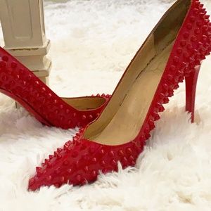 Christian Louboutin  - Red Spiked Heels